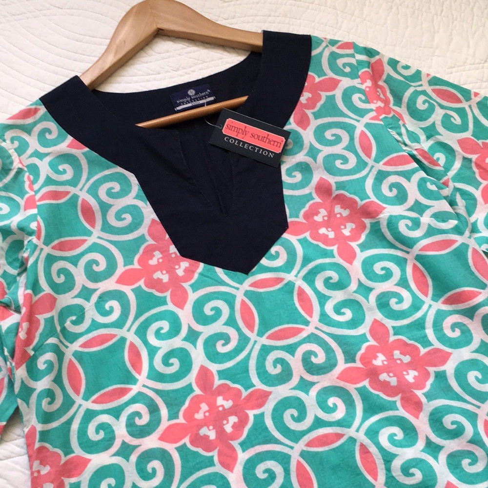 Simply Southern Tunic Cover Up Swirly Top S - Picture 14 of 14